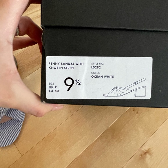 Brand New J.Crew Twisted-knot Penny In Stripe with Glitter Heel Sandals size 9.5 - Picture 6 of 6